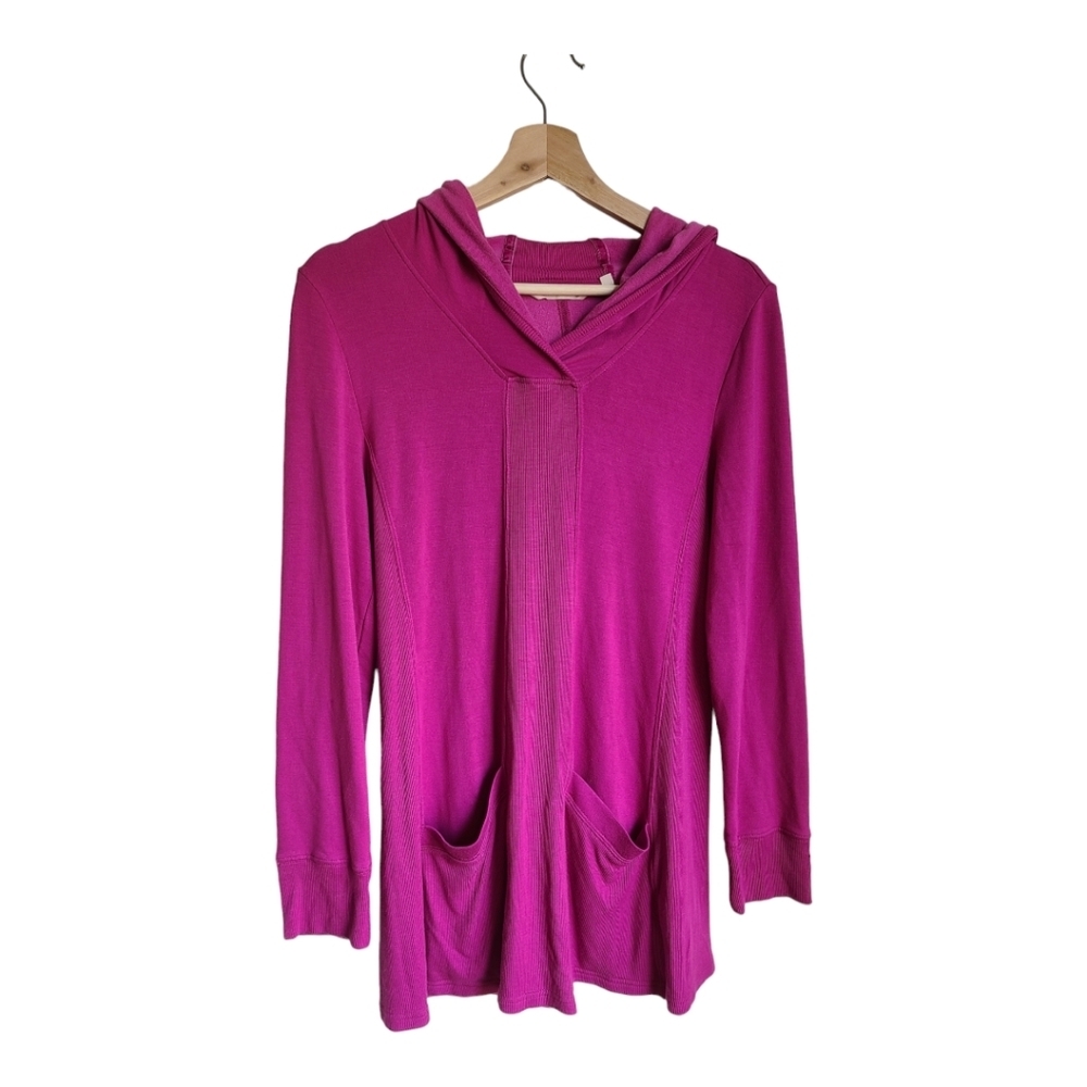 Soft Surroundings pink Pullover hoddie with front pockets size XS very soft
